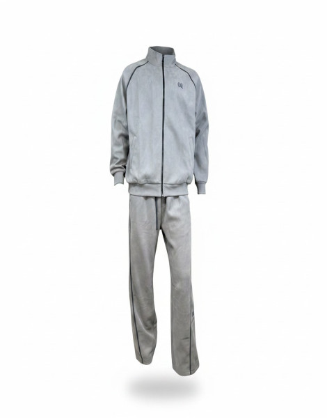 Men’s Navy Track Jacket – Contrast Piping Athletic Zip-Up