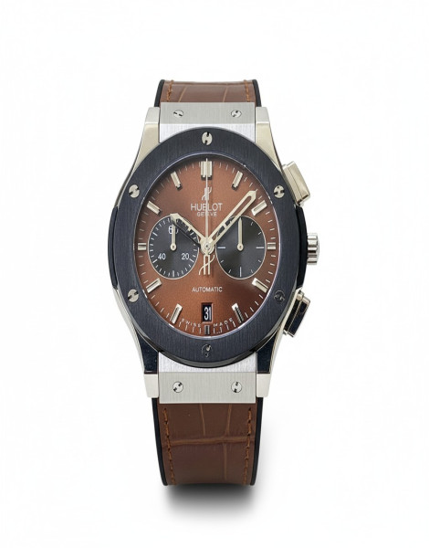 Luxury-Inspired Chronograph Watch – Hublot Classic Fusion Brown Dial