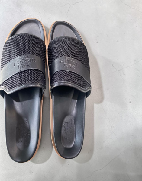 Hermes Cover Mesh Slide Sandals – Black Luxury Mesh Strap Slides