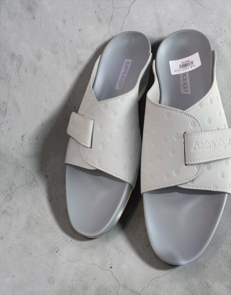 Balenciaga “Monday Ultra” Luxury BB Monogram Men’s Slides – Black & Grey Designer Slip-Ons