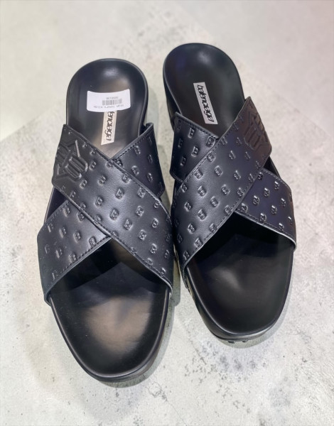 Balenciaga Crisscross Embossed BB Monogram Black Luxury Slides – Designer Men’s Slippers