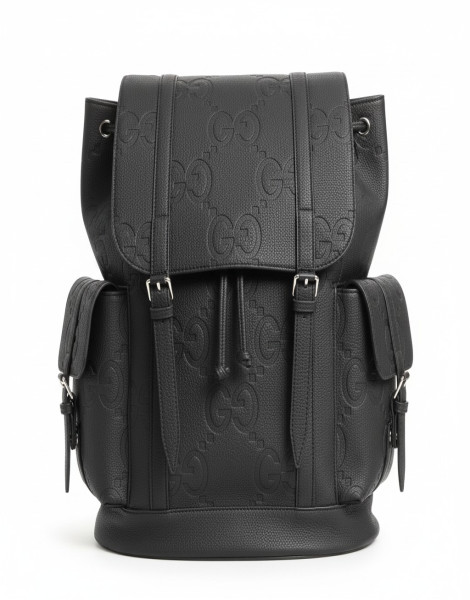Gucci Jumbo GG Leather Backpack – Black