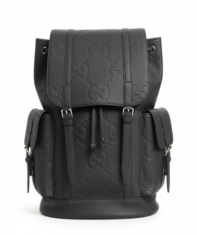 Gucci Jumbo GG Leather Backpack – Black
