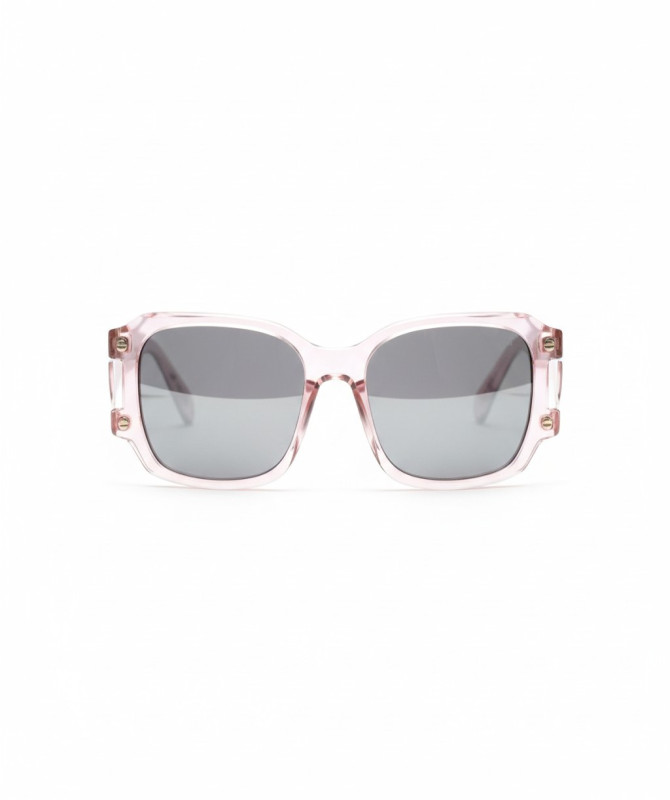 Geometric Square Gradient Sunglasses – Transparent-to-Pink Frame