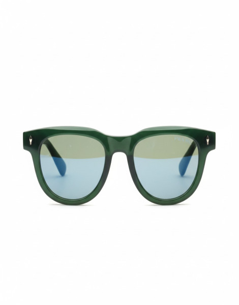 Y2K Futuristic Sports Sunglasses – Geometric Blue-Mirrored Lenses