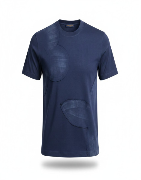 Louis Vuitton Blue Floral Patchwork T-Shirt – Oversized Designer Streetwear Tee