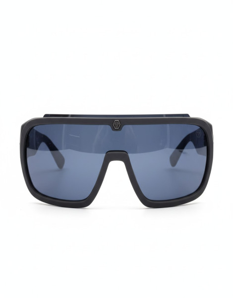 Philipp Plein Sunglasses – Matte Black Frame with PP Hexagon Logo