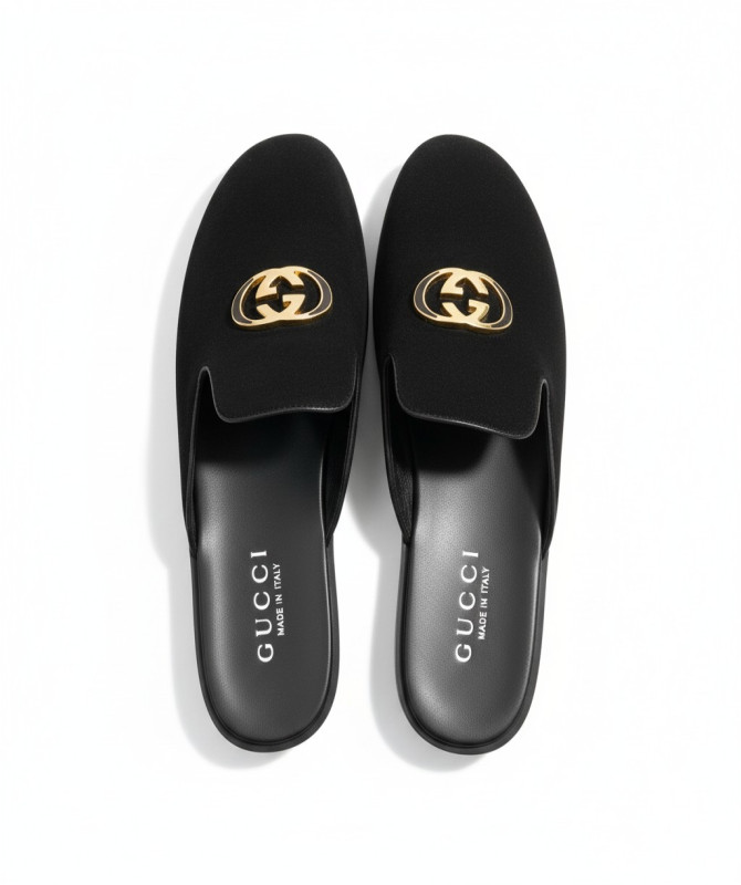 gucci-inspired-suede-mule-half-shoes-gold-gg-logo-slip-on-luxury-footwear