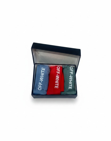 Off-White 3-Pack Men’s Boxer Briefs – Designer Stretch Cotton Underwear