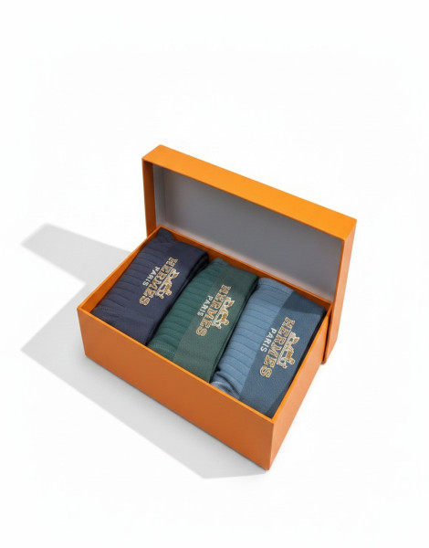 Hermès Men’s 3-Pack Boxer Briefs – Luxury Cotton Underwear Gift Set