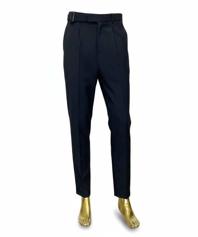 Men’s High-Waist Tailored Trousers – Gurkha Style Pleated Dress Pants