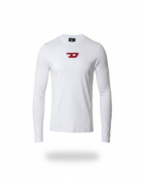 Diesel Men’s Ribbed Long Sleeve T-Shirt – Slim Fit Body Hug Top