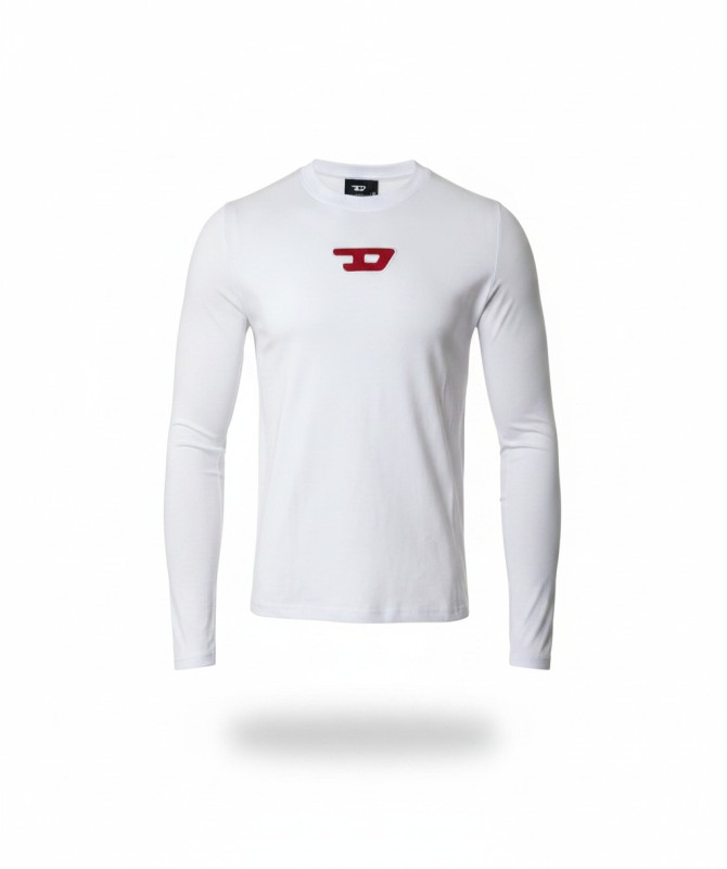Diesel Men’s Ribbed Long Sleeve T-Shirt – Slim Fit Body Hug Top