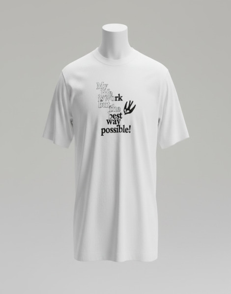 Men’s White Graphic T-Shirt – Quote Print Bird Design Tee