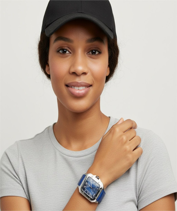 Luxury Dual Time Watch – Cartier Santos de Cartier