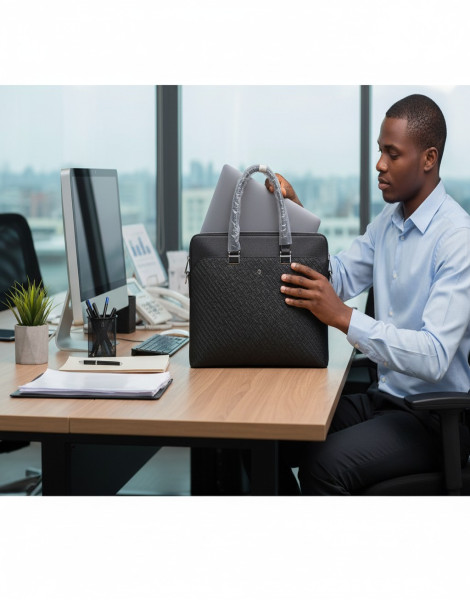 Mont Blanc Embossed Executive Laptop Bag – Professional Briefcase