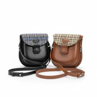 Retro Tweed Saddle Crossbody Bag – Vintage Style Mini Bag