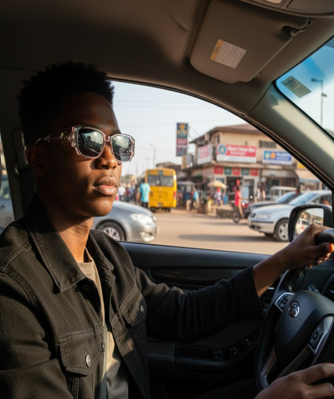 Geometric Square Gradient Sunglasses – Transparent-to-Pink Frame