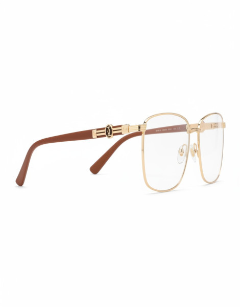 Rimless Rectangular Eyeglasses – Gold-Tone Minimalist Frame