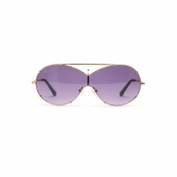 LV Drive-Inspired Shield Sunglasses – Gold Frame Purple Gradient Lens