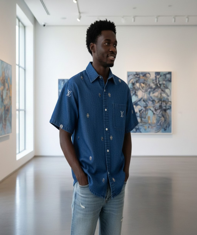 Louis Vuitton x Henry Taylor Embroidered Denim Overshirt – Indigo (SS24)