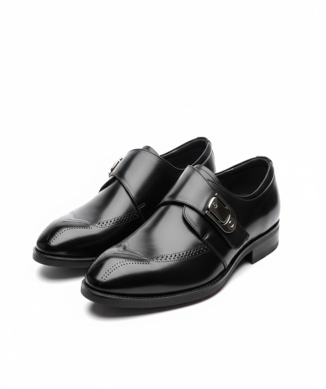 mens-black-single-monk-strap-dress-shoes-brogue-detail-polished-formal-leather-shoes