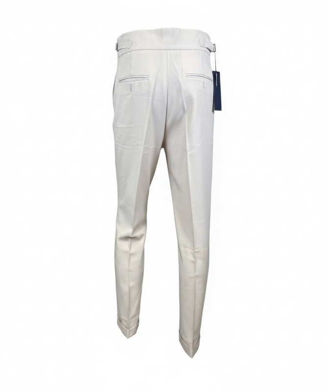 mens-high-waisted-tailored-trousers-cream-beige-pleated-pants-with-side-buckle-adjuster