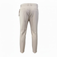 Men’s Cream Double Pleated Trousers – High-Waisted Tailored Pants with Side Adjusters