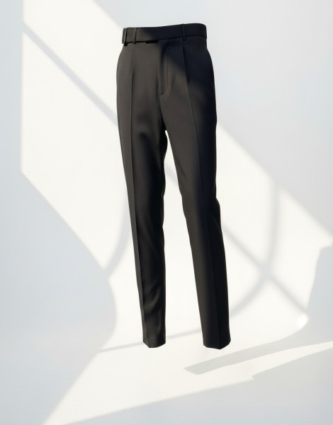 Men’s High-Waist Tailored Trousers – Gurkha Style Pleated Dress Pants