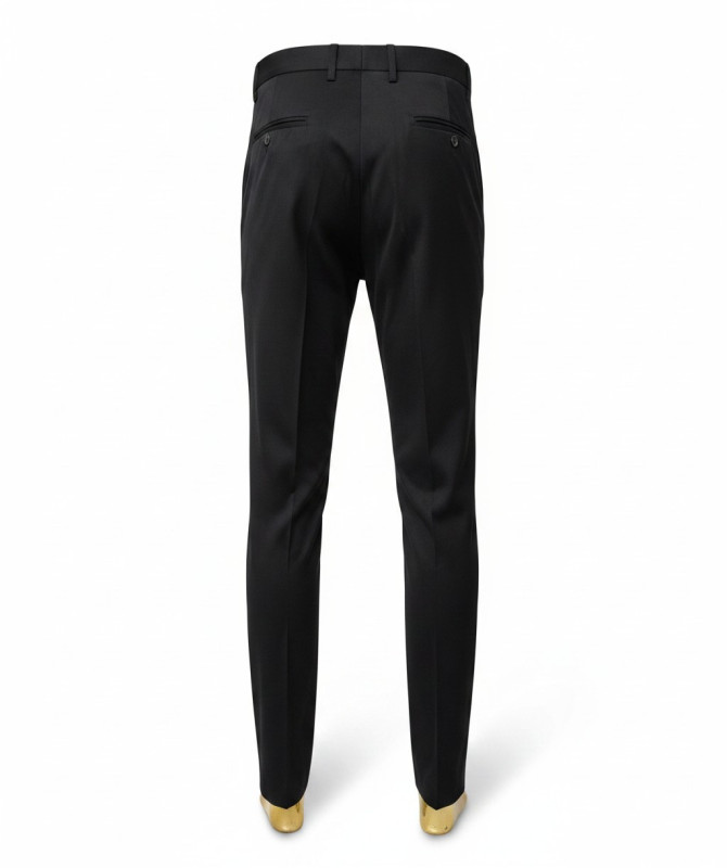 Burberry Black Side Tape Logo Trousers – Slim Fit Tailored Designer Pants