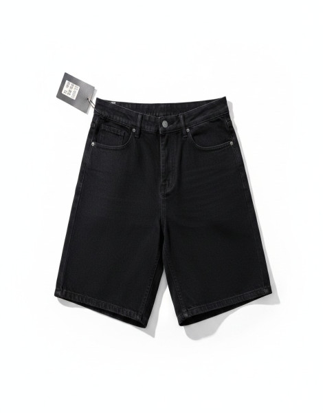 Men’s Black Denim Shorts – Slim Fit 5-Pocket Casual Shorts