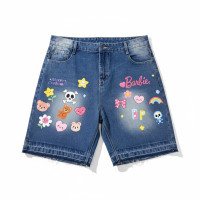 Men’s Black Patchwork Denim Shorts – Y2K Graphic Streetwear Jorts