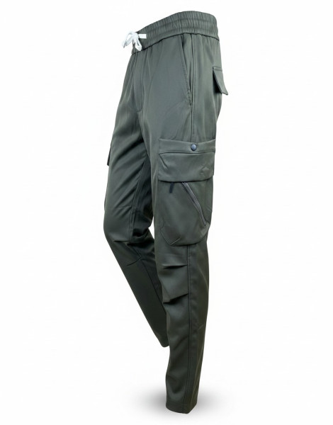 Men’s Black Cargo Jogger Pants – Elastic Waist Utility Streetwear Trousers