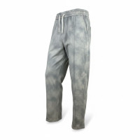 Men’s Grey Stone-Washed Wide-Leg Sweatpants – Piped Streetwear Joggers