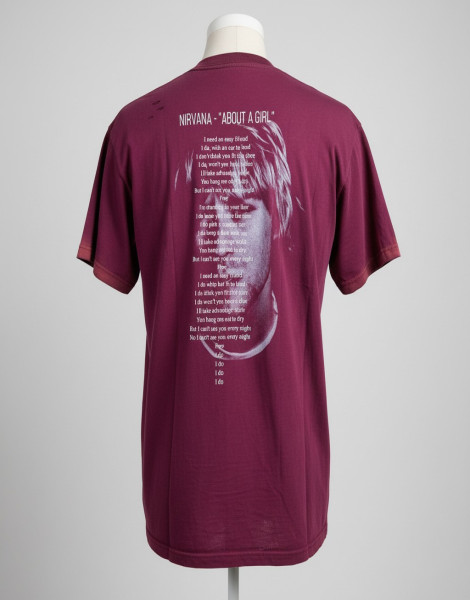 Nirvana “About A Girl” Graphic T-Shirt – Men’s Pink Band Tee