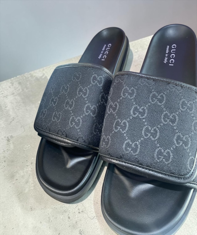 Gucci Men’s GG Monogram Black Slides